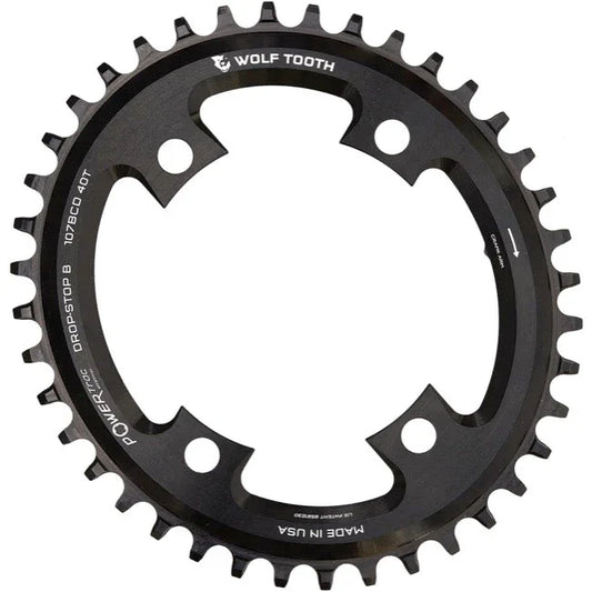 Elliptical 107 BCD Chainring - 42t Compatible SRAM 107 BCD Drop-Stop B 4-Bolt BLK - Bicycle Warehouse
