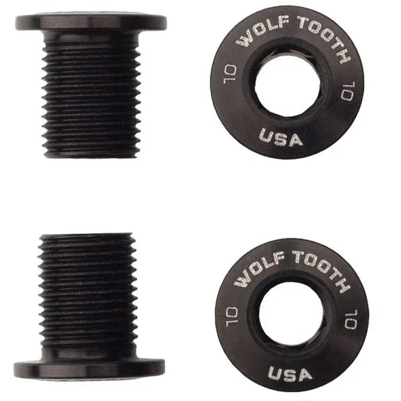 Set of Chainring Bolts 104 x 30T Rings 10 mm long 4-Pieces BLK - Bicycle Warehouse