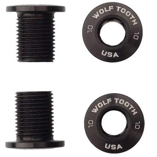 Set of Chainring Bolts 104 x 30T Rings 10 mm long 4-Pieces BLK - Bicycle Warehouse