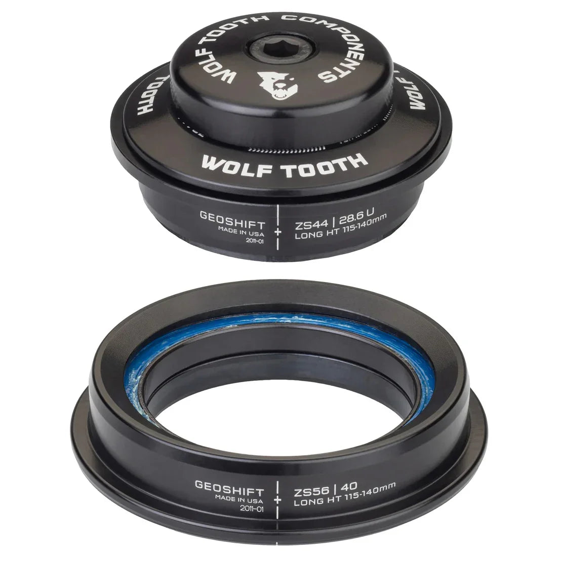 GeoShift Performance Angle Headset - 1 Deg Long ZS44/ZS56 Black - Bicycle Warehouse