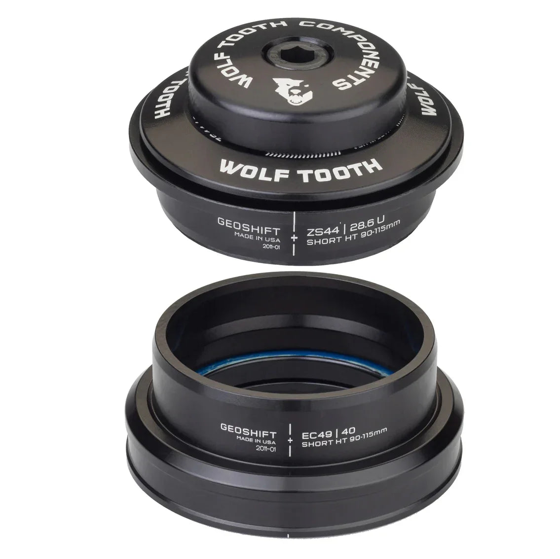 GeoShift Performance Angle Headset - 1 Deg Long ZS44/EC49 Black - Bicycle Warehouse