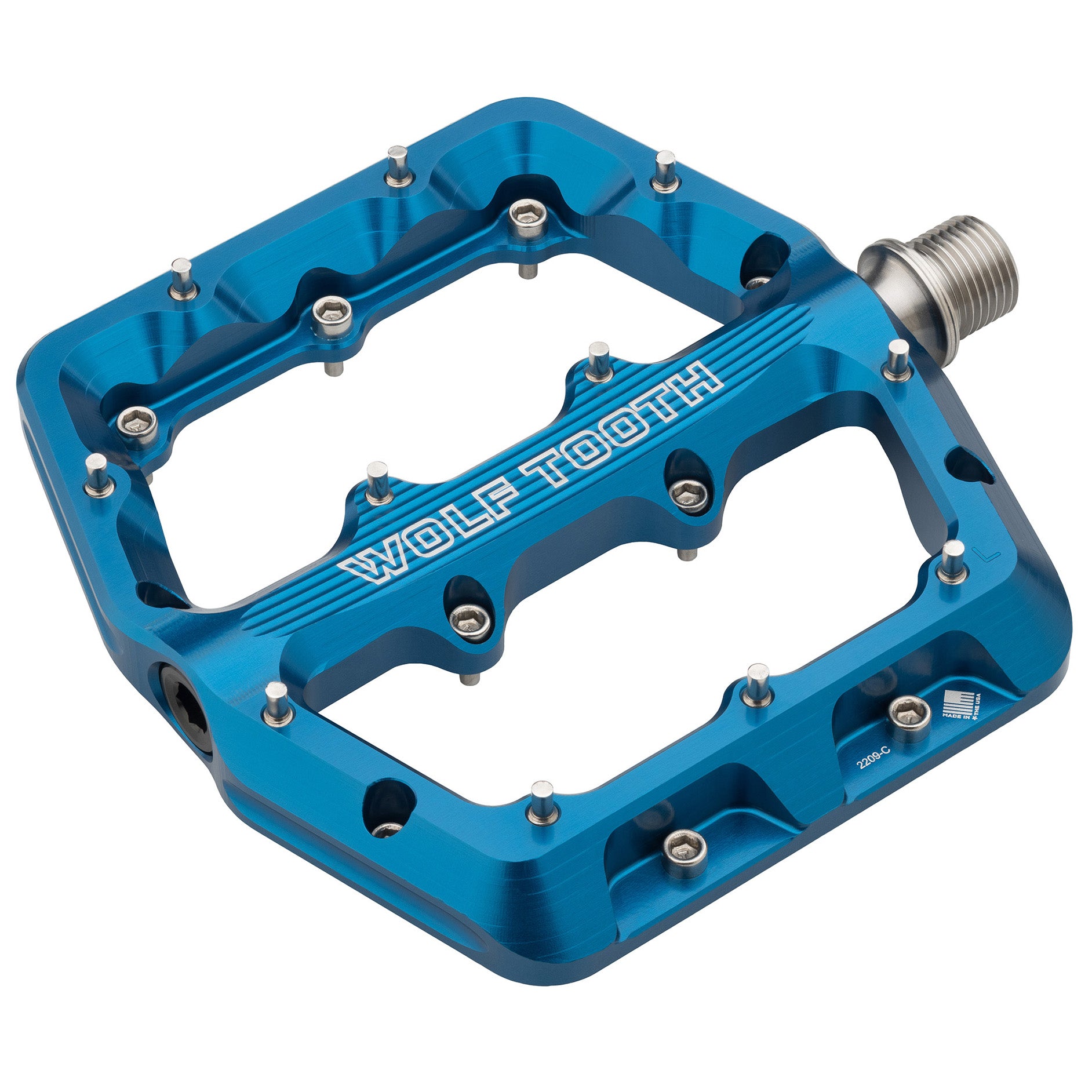 Wolf Tooth Waveform Pedals - Blue Large - Bicycle Warehouse