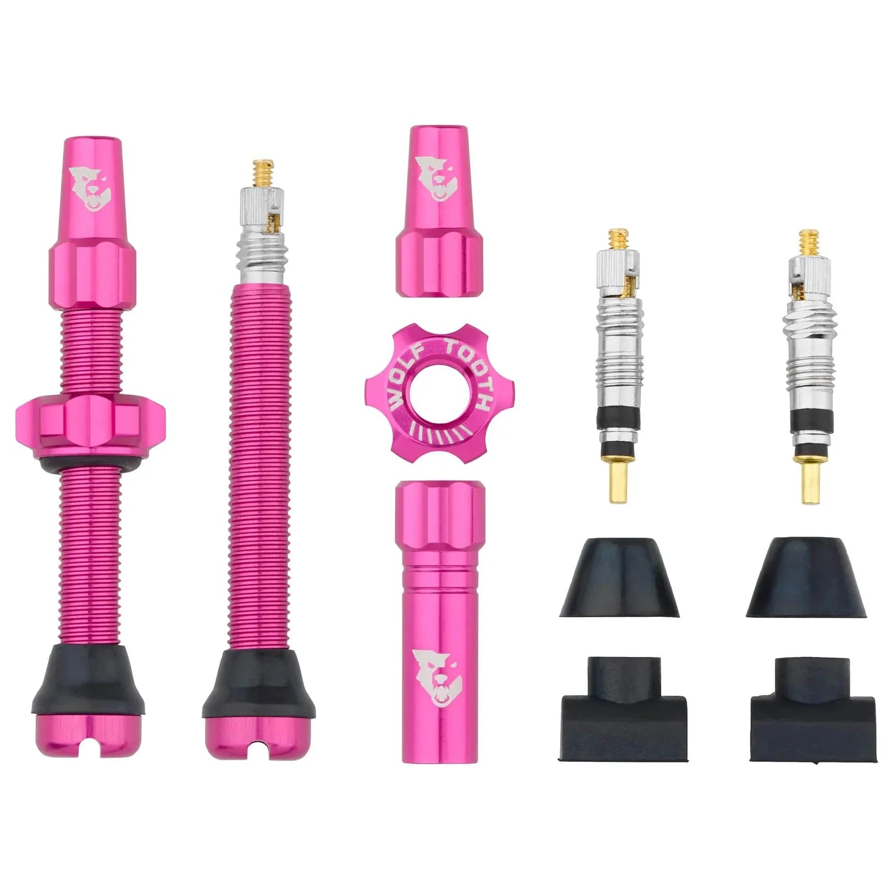 Tubeless Valve Stem Kit - 44 mm Pink - Bicycle Warehouse