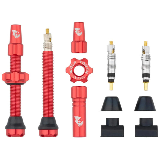 Tubeless Valve Stem Kit - 44 mm Red - Bicycle Warehouse