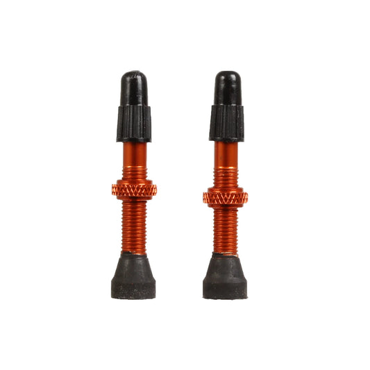 Tubeless Valves - 40mm Orange Pair - Bicycle Warehouse