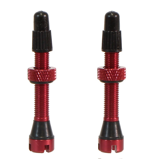 Tubeless Valves - 40mm Red Pair - Bicycle Warehouse