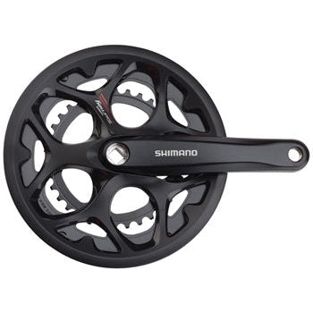 Shimano Tourney FC-A070 Bicycle Crankset - 170mm, 7/8-Speed, 50/34t, Riveted, Square Taper JIS Spindle Interface, With Chainguard - Cranksets - Bicycle Warehouse