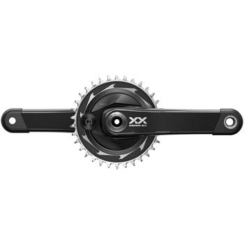 SRAM XX SL Eagle T-Type AXS Power Meter Bicycle Crankset - 175mm, 12-Speed, 34t Chainring, DM Thread Mount, DUB Spindle Interface - Cranksets - Bicycle Warehouse