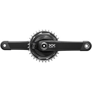 SRAM XX Eagle T-Type AXS Power Meter Wide Bicycle Crankset - 175mm, 12-Spd, 32t Chainring, DM Thread Mount, PM Spider, DUB Spindle Interface, Blk - Cranksets - Bicycle Warehouse