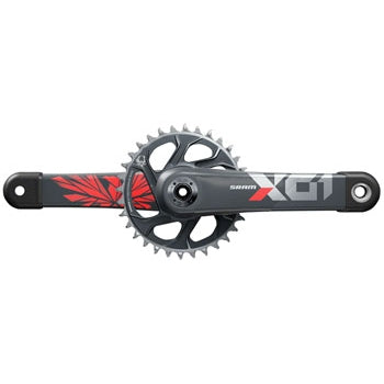 SRAM X01 Eagle Boost Bicycle Crankset - 175mm, 12-Speed, 32t, Direct Mount, DUB Spindle Interface, Lunar/Oxy Red, C2 - Cranksets - Bicycle Warehouse