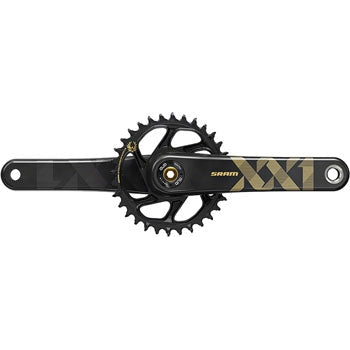 SRAM XX1 Eagle Carbon Boost Bicycle Crankset - 175mm, 12-Speed, 34t, Direct Mount, DUB Spindle Interface/Gold - Cranksets - Bicycle Warehouse