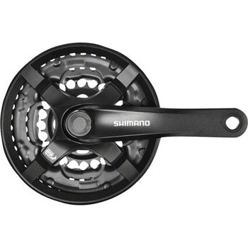 Shimano Tourney FC-TY501 Bicycle Crankset - 175mm, 6/7/8-Speed, 42/34/24t, Riveted, Square Taper JIS Spindle Interface - Cranksets - Bicycle Warehouse