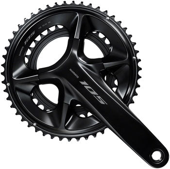 Shimano 105 FC-R7100 Bicycle Crankset - 160mm, 12-Speed, 50/34t, 110 Asymmetric BCD, Hollowtech II Spindle Interface - Cranksets - Bicycle Warehouse