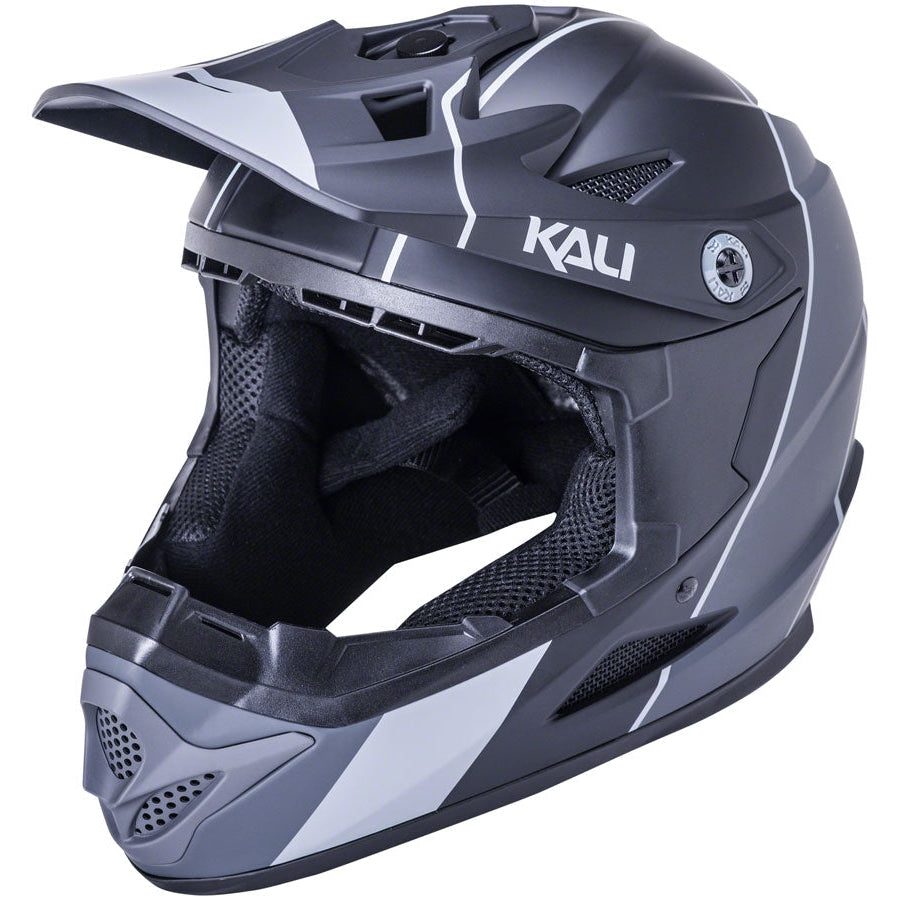 Kali Protectives Zoka Stripe Full-Face Mountain Bike Helmet - Gray - Helmets - Bicycle Warehouse