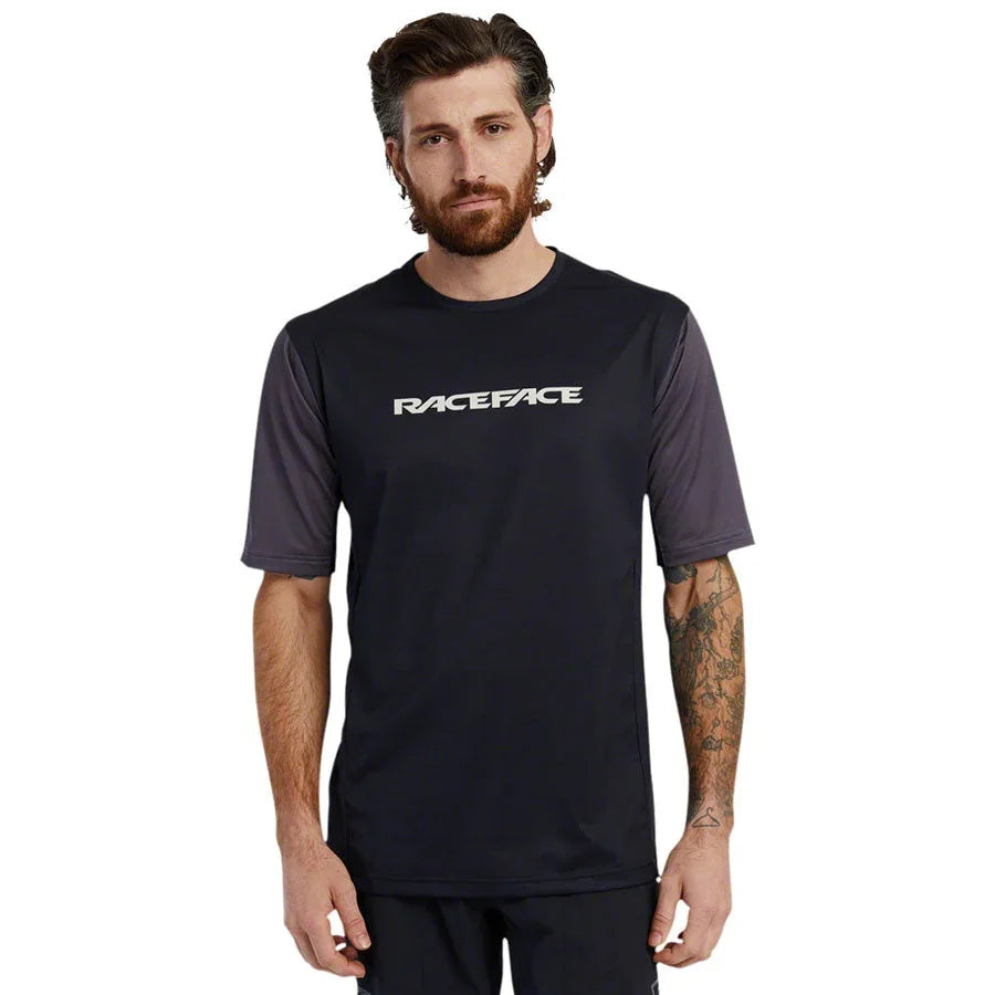 RaceFace Indy Men's Short Sleeve Mountain Bike Jersey - Black - Jerseys - Bicycle Warehouse