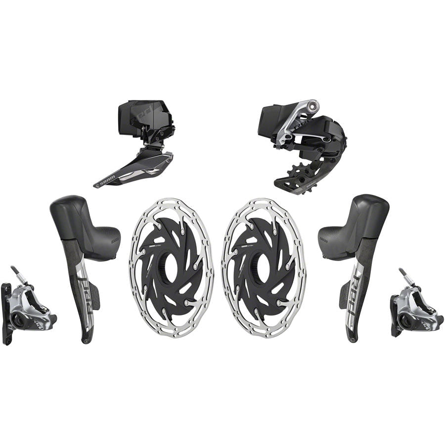 RED eTap AXS Electronic 2x12-Speed Road Groupset - HRD Brake/Shift Levers,  Flat Mnt Disc Brakes, CL Rotors, Front/Rear Derailleurs