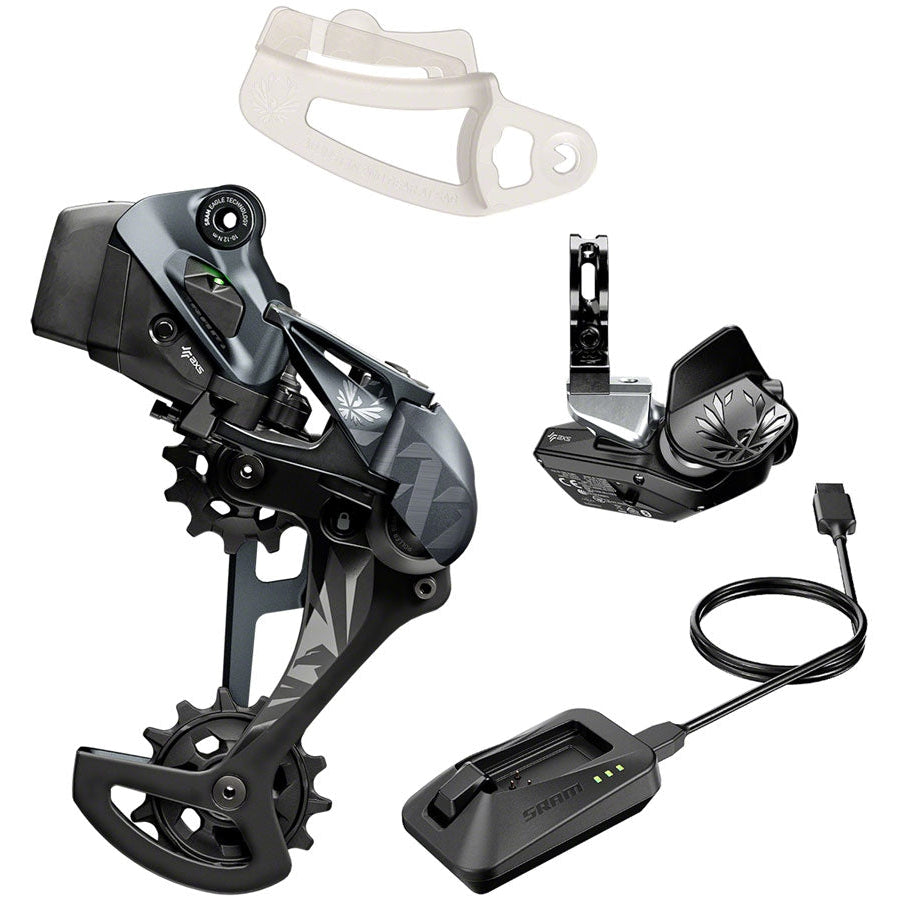 SRAM XX1 Eagle AXS Upgrade Kit - Rear Derailleur for 52t Max, Battery, Eagle AXS Rocker Paddle Controller with Clamp, Charger/Cord - Groupsets - Bicycle Warehouse