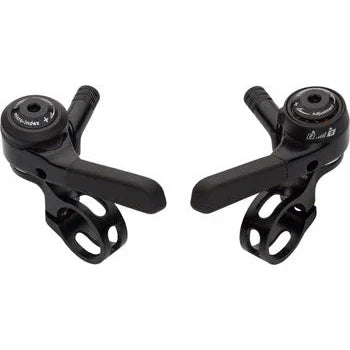 microSHIFT Thumb Shifter Set, 9-Speed, Double/Triple, Shimano Compatible, Black - Shifters - Bicycle Warehouse