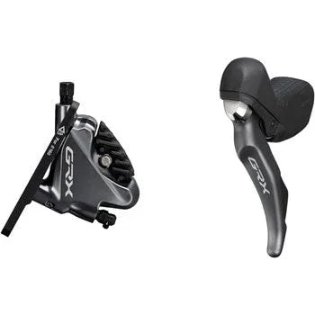 shimano GRX ST-RX810 2 x 11-Speed Left Drop-Bar Shifter/Hydraulic Brake Lever with BR-RX810 Flat Mount Caliper, 1000mm Hose - Shifters - Bicycle Warehouse
