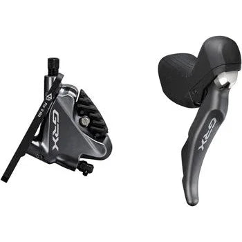 shimano GRX ST-RX810 11-Speed Right Drop-Bar Shifter/Hydraulic Brake Lever with BR-RX810 Flat Mount Caliper, Pre-Bled 1700mm Hose - Shifters - Bicycle Warehouse