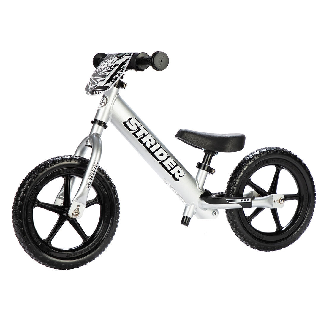 Strider 12 Pro Kids Balance Bike - Silver - Bikes - Bicycle Warehouse