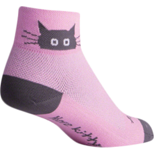 SockGuy Classic Whiskers Women's Bike Socks - Pink - Socks - Bicycle Warehouse