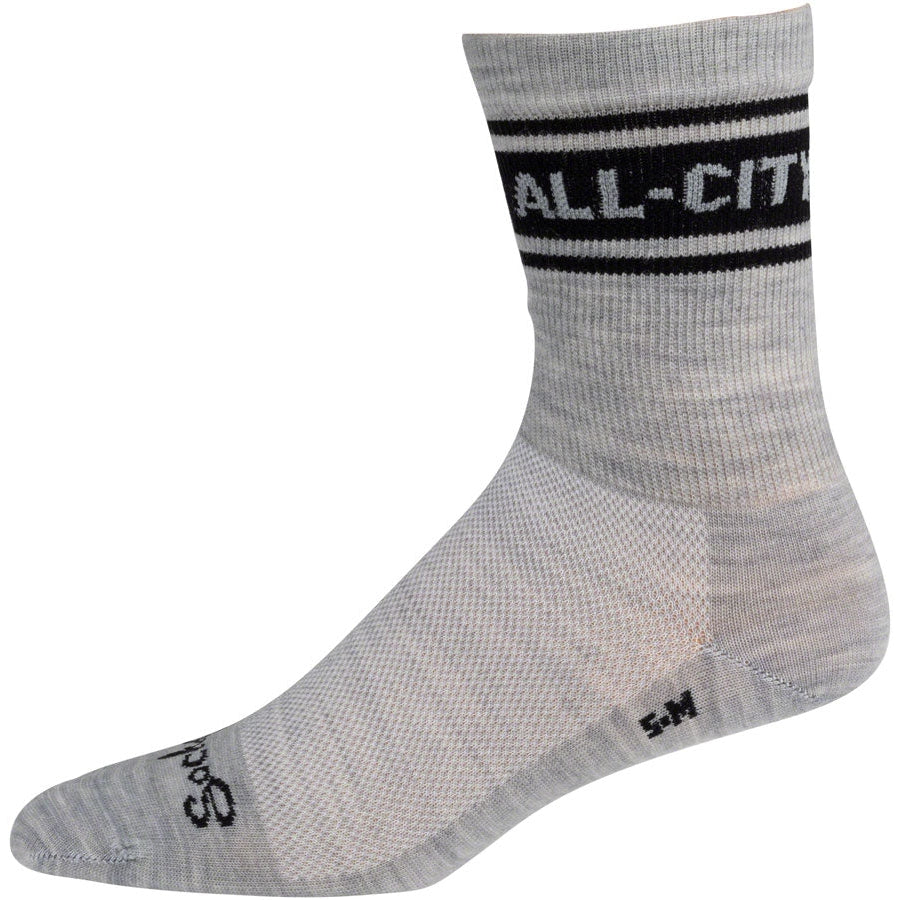 All-City Classic Wool Bike Socks - Gray - Socks - Bicycle Warehouse