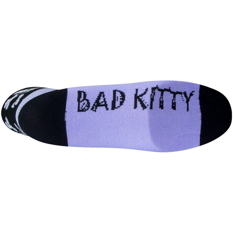 SockGuy Classic Bad Kitty Women's Bike Socks - Purple - Socks - Bicycle Warehouse