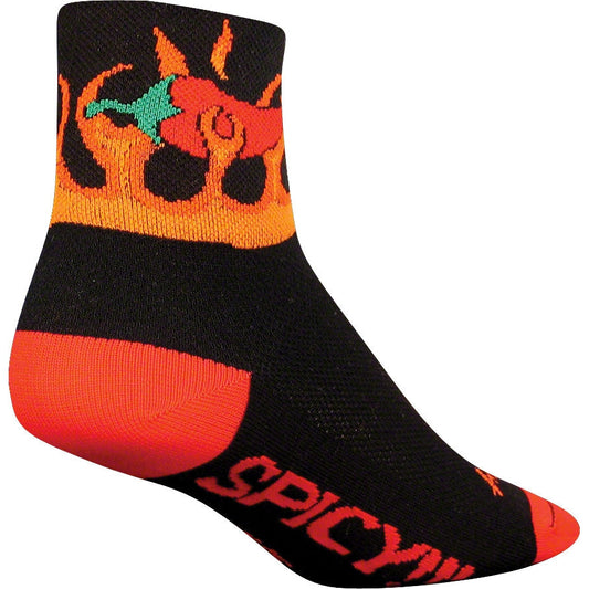 SockGuy Classic Spicy Bike Socks - Black/Red - Socks - Bicycle Warehouse