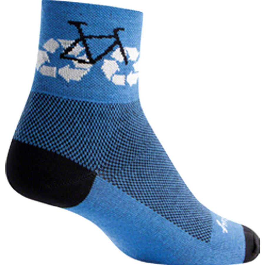 SockGuy Classic Recycle Bike Socks - Blue - Socks - Bicycle Warehouse