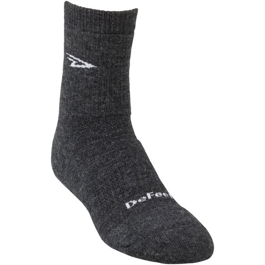 DeFeet Woolie Boolie D-Logo Bike Socks - Dark Gray - Socks - Bicycle Warehouse