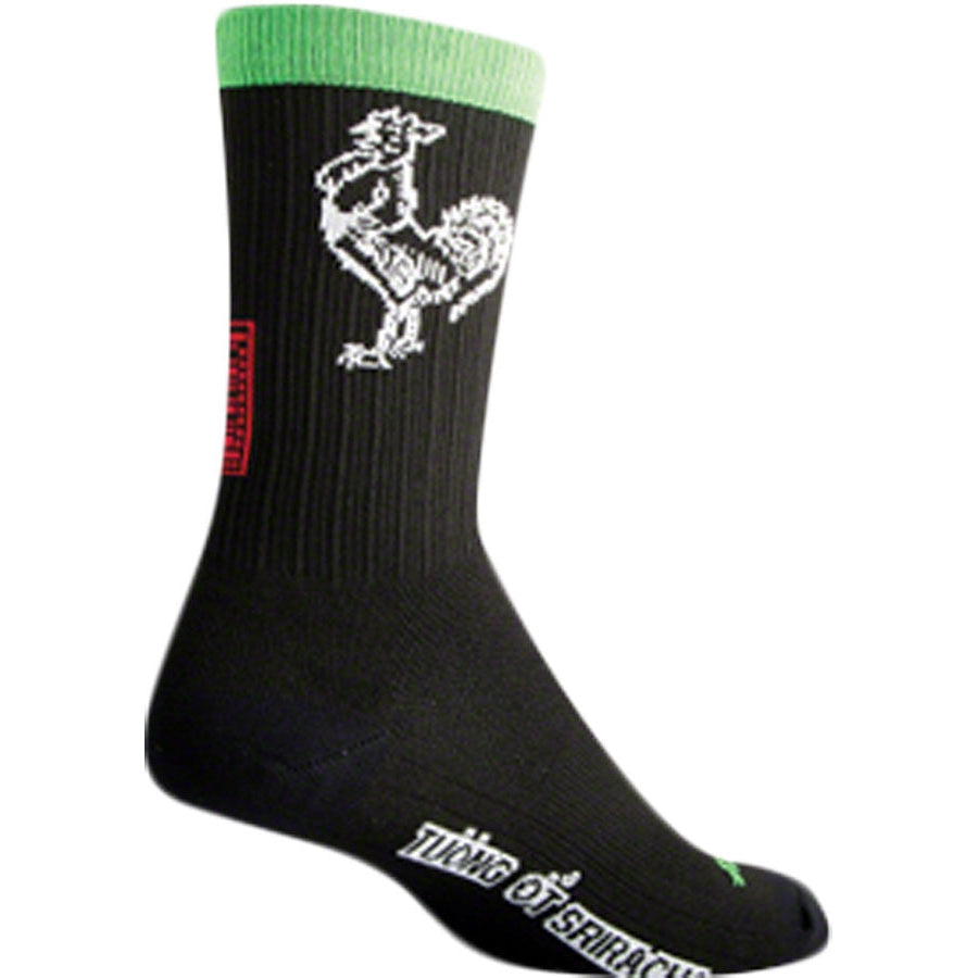 SockGuy SGX Sriracha Bike Socks - Black - Socks - Bicycle Warehouse