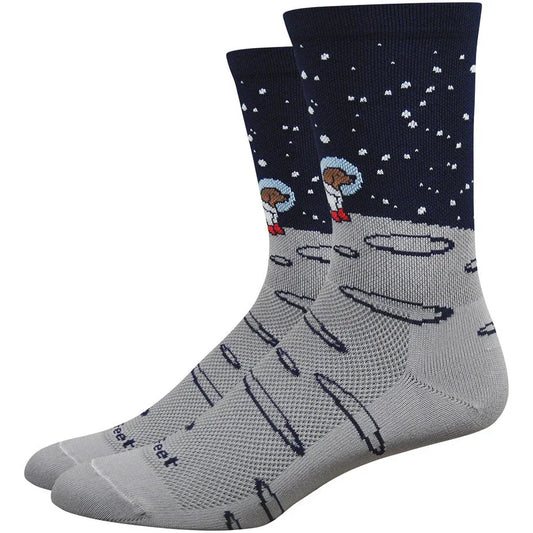 DeFeet Aireator Moon Dog Bike Socks - Gray/Black - Socks - Bicycle Warehouse