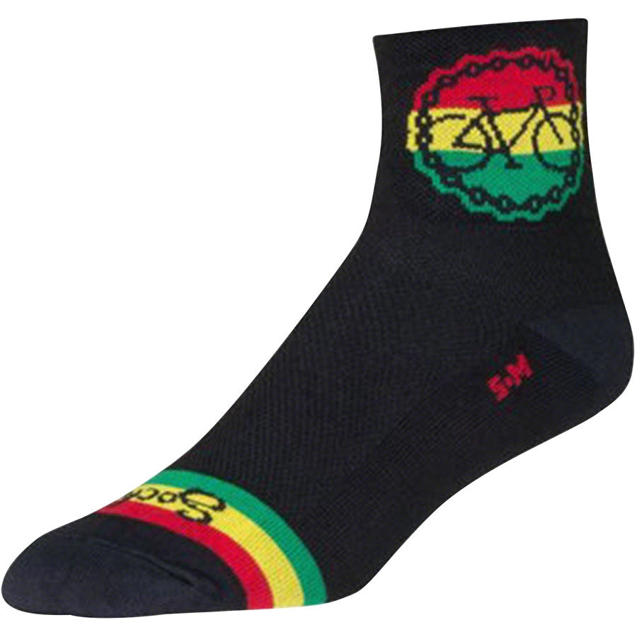 SockGuy Classic Rasta Ride Bike Socks - Black - Socks - Bicycle Warehouse