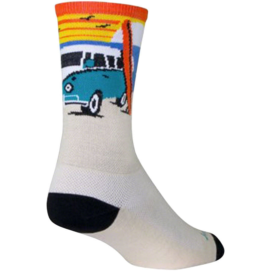 SockGuy Crew Daze Bike Socks - White - Socks - Bicycle Warehouse