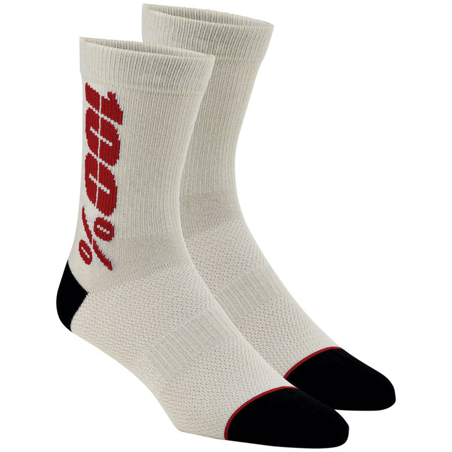 100 Rythym Merino Men's Mountain Bike Socks Beige Bicycle Warehouse
