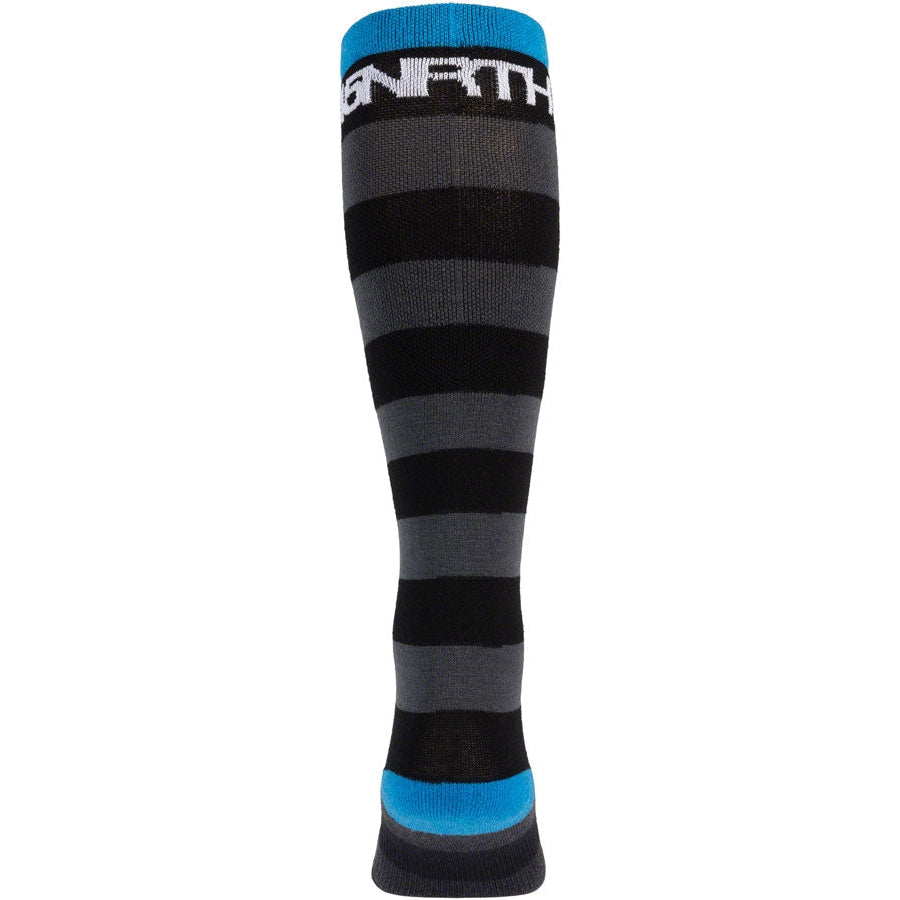 45NRTH Stripe Midweight Knee Wool Bike Socks - Black - Socks - Bicycle Warehouse
