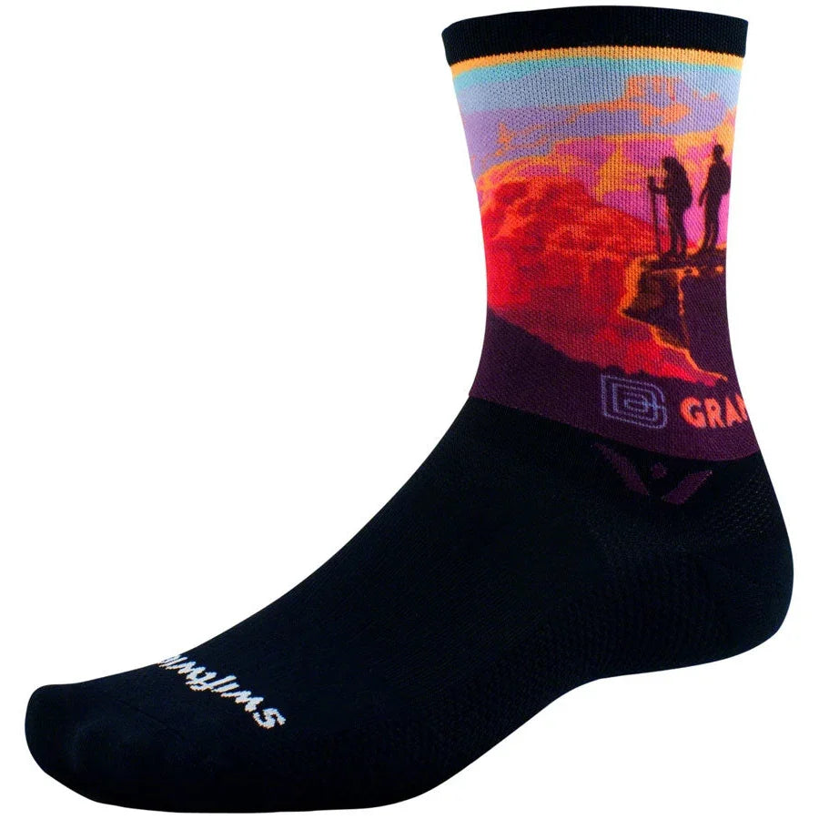 Swiftwick Vision Six Impression National Park Bike Socks - Canyon Lookout - Socks - Bicycle Warehouse