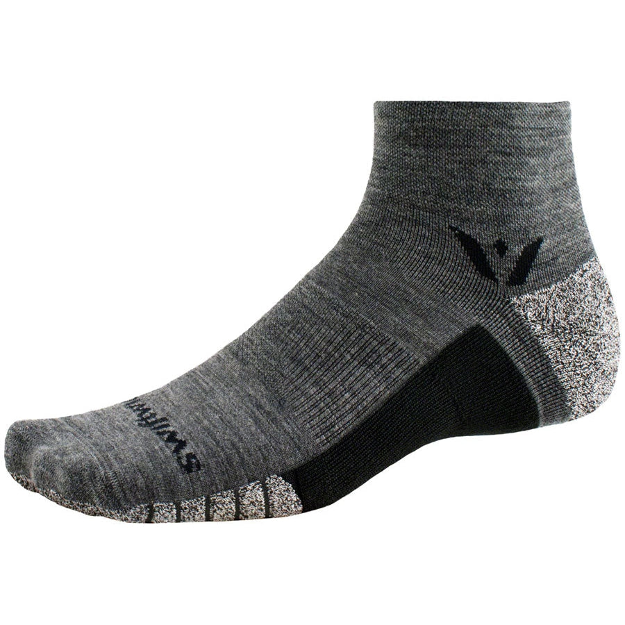 Swiftwick Flite XT Trail Two Bike Socks - Gray - Socks - Bicycle Warehouse