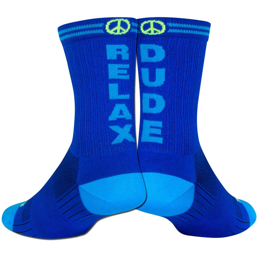 SockGuy Relax Dude SGX Bike Socks - Blue - Socks - Bicycle Warehouse