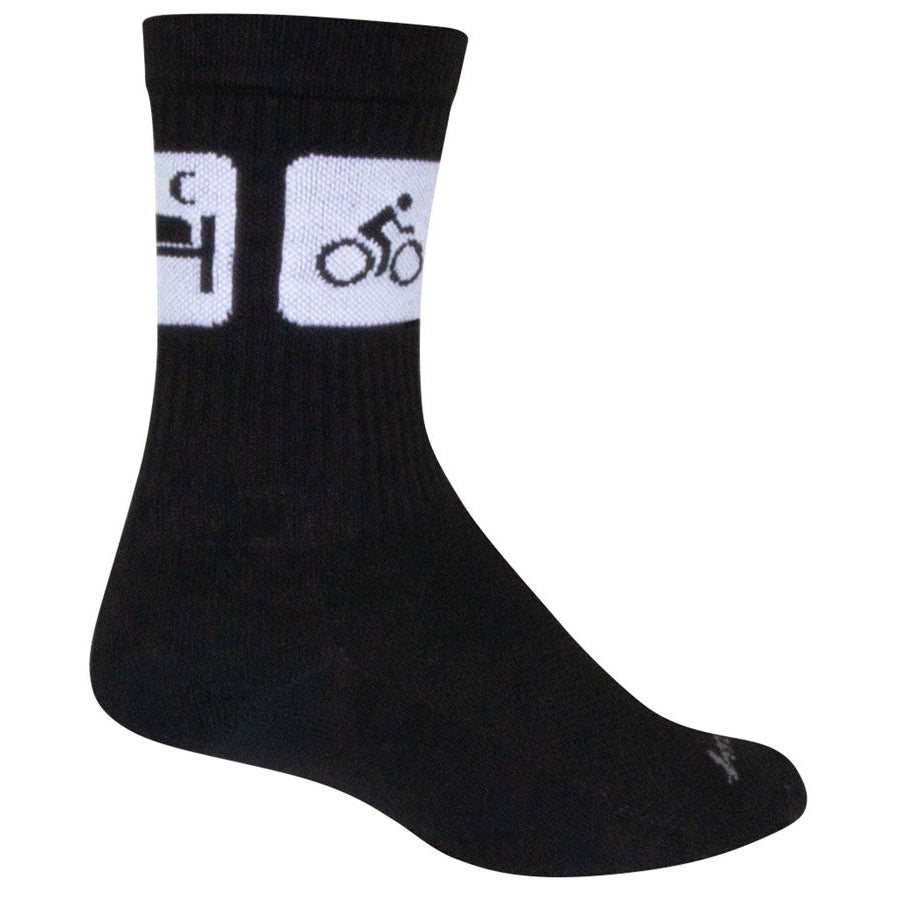 SockGuy Crew Repeats Bike Socks - Black - Socks - Bicycle Warehouse