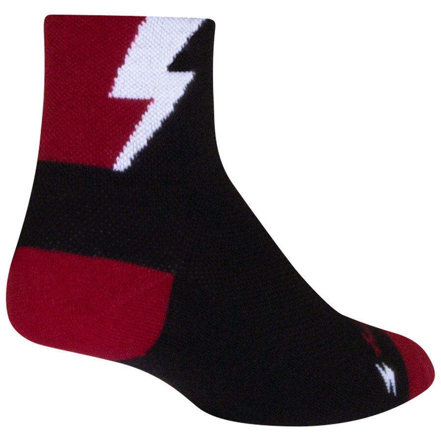 SockGuy Classic Bolt Bike Socks - Black - Socks - Bicycle Warehouse