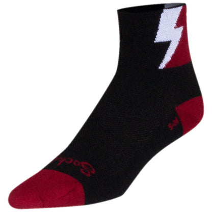 SockGuy Classic Bolt Bike Socks - Black - Socks - Bicycle Warehouse