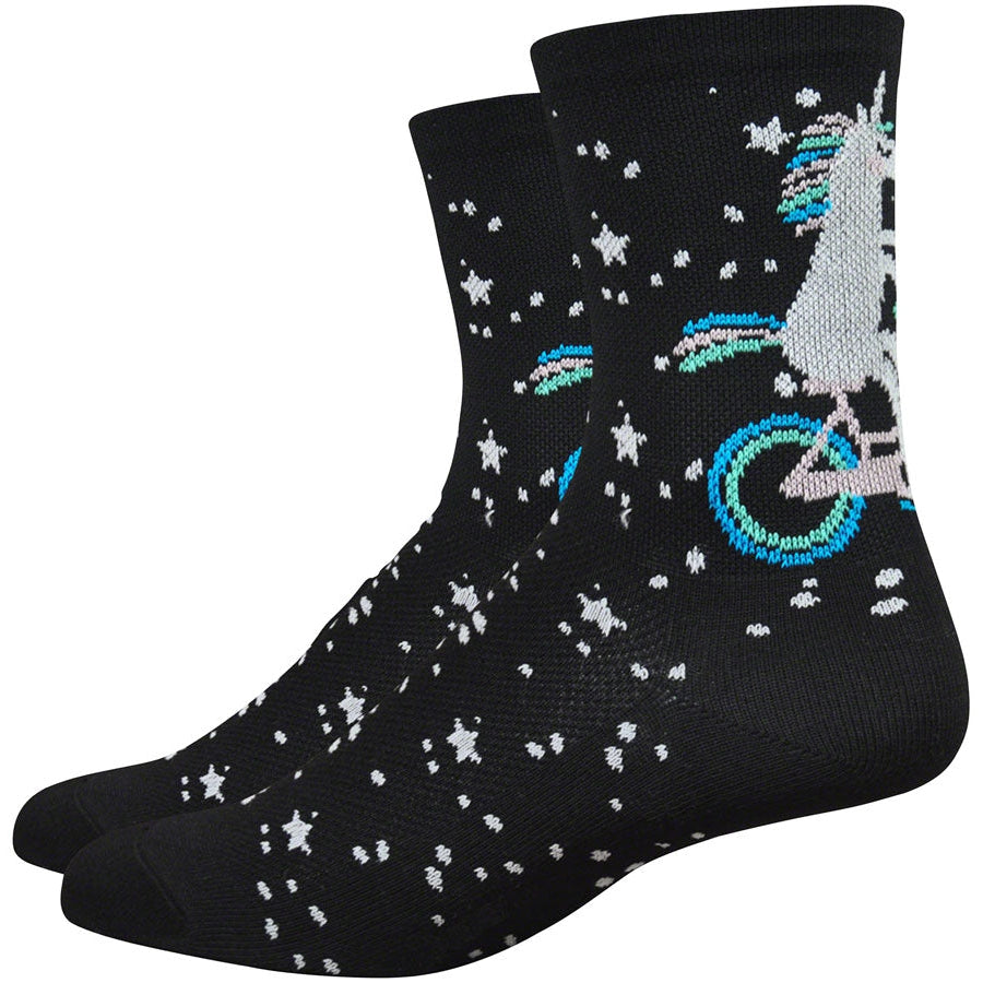 DeFeet Aireator Unicorn Women's Bike Socks - Black - Socks - Bicycle Warehouse