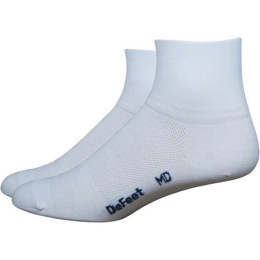 DeFeet Aireator D-Logo Cycling Socks - White - Socks - Bicycle Warehouse