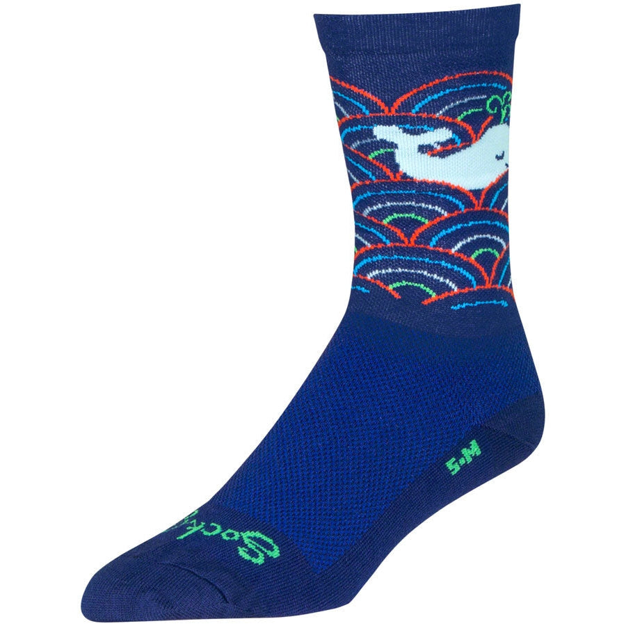 SockGuy Crew Oh Whale Bike Socks - Blue - Socks - Bicycle Warehouse