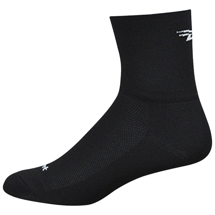 DeFeet Aireator D-Logo Cycling Socks - Black - Socks - Bicycle Warehouse