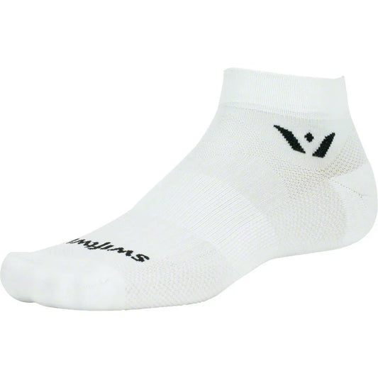 Swiftwick Aspire One Bike Socks - White - Socks - Bicycle Warehouse