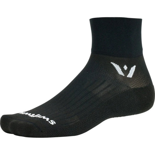 Swiftwick Aspire Two Bike Socks - Black - Socks - Bicycle Warehouse