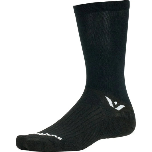 Swiftwick Aspire Seven Bike Socks - Black - Socks - Bicycle Warehouse